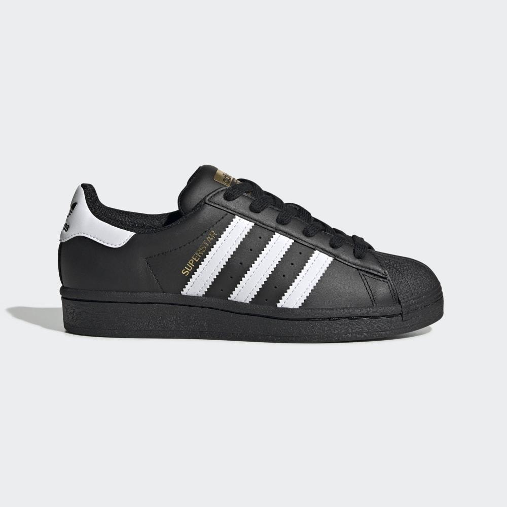 Adidas Boys' Superstar Shell Toe Originals Shoes Black/White Ireland EF5398